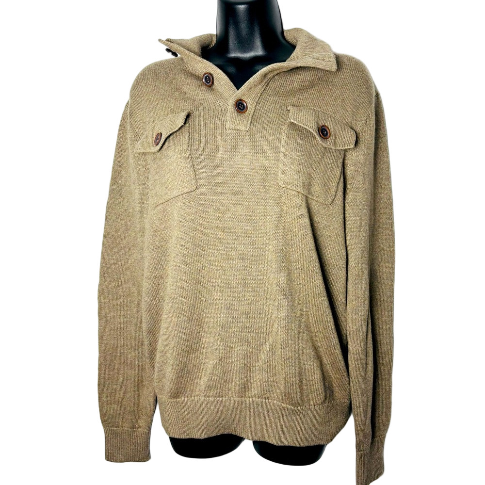 Men's Tan  Banana Republic Sweater with Button Details